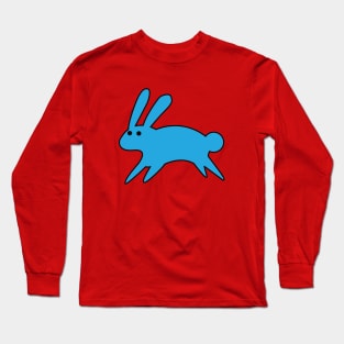 Running Little Blue Bunny Long Sleeve T-Shirt